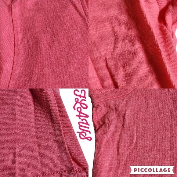 Three Hearts pink white yellow red sea shell print short sleeve t shirt sz PXL - Picture 7 of 10